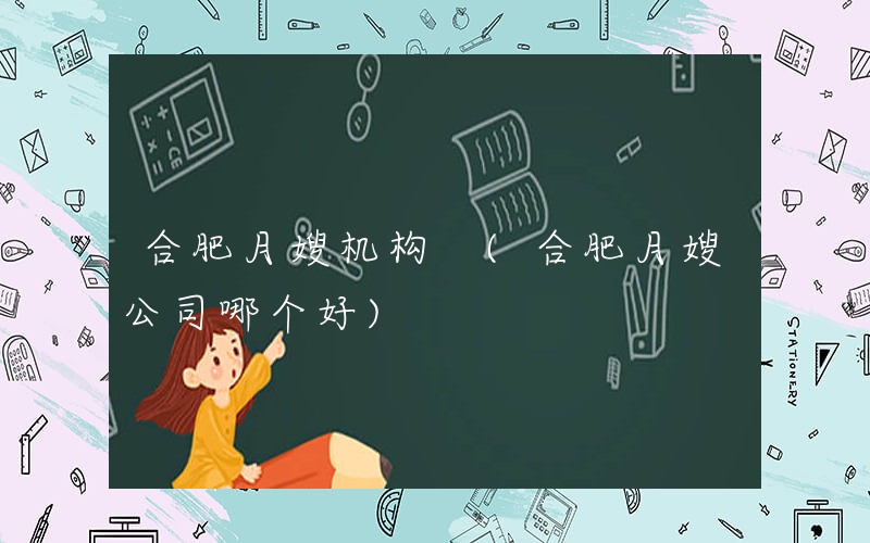 合肥月嫂机构 (合肥月嫂公司哪个好)